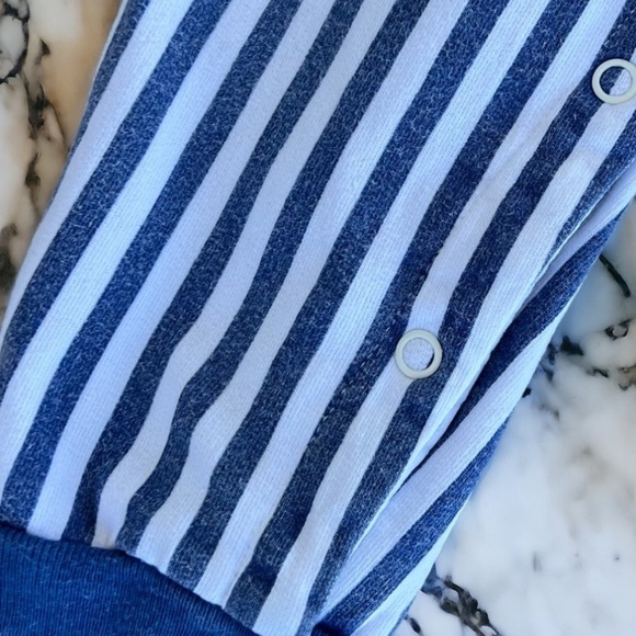 Vintage Kids & More Size 24 Months Striped Sailor Nautical Jumpsuit Blue Stripe - Picture 3 of 10